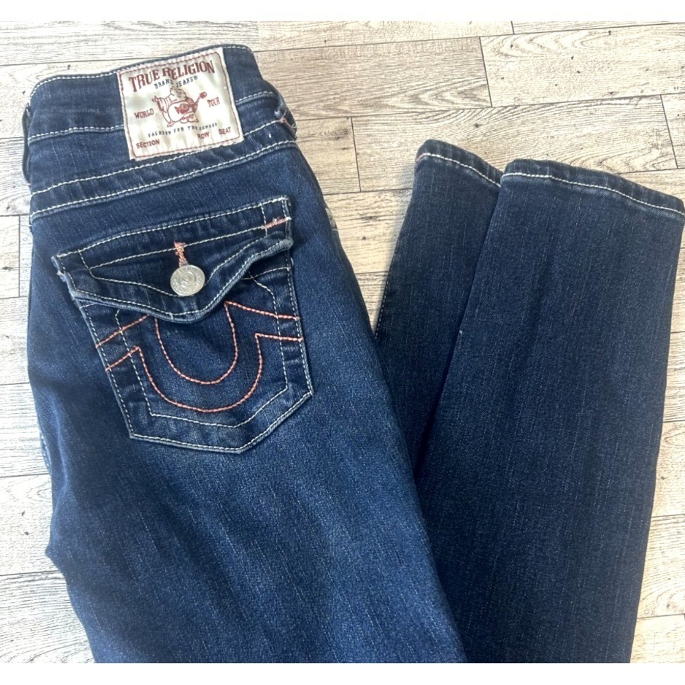True Religion Jeans Women's Size 25 Blue Jennie Curvy Mid Rise Super Skinny